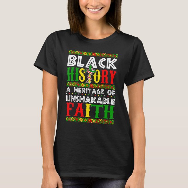 Unshakeable Faith Black History Month African Chri T Shirt (Framsida)