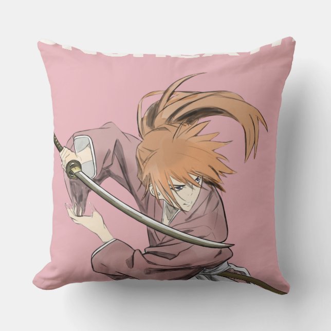 UNSHEATH - Kenshin Himura Inspired Samurai Pillow Kudde (Framsida)