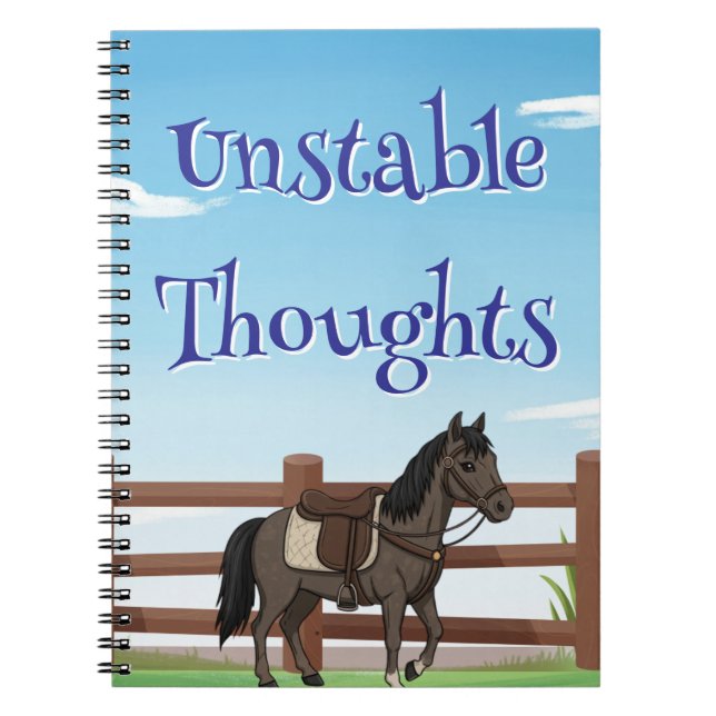Unstable Thoughts, horse and pasture  Anteckningsbok (Framsidan)