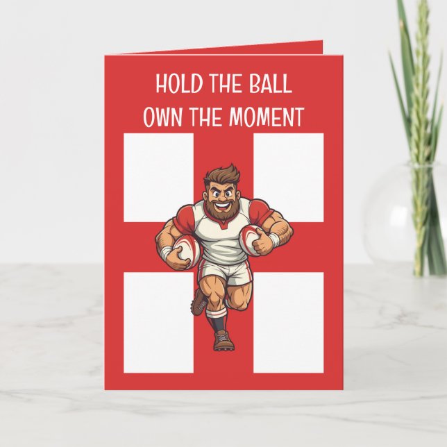 Unstoppable Charge Cartoon Rugby Power Run Kort (Framsida)