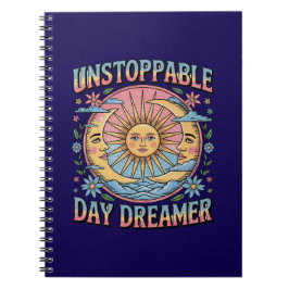 Unstoppable Daydreamer Sun Moon Retro Design  Anteckningsbok