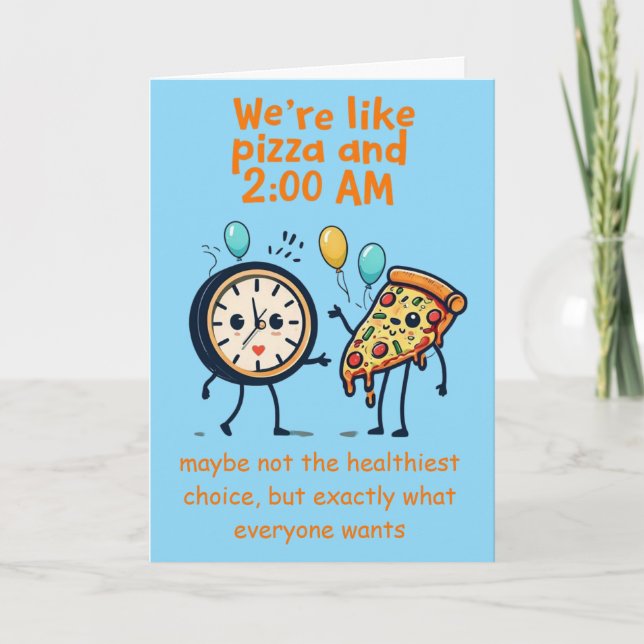 Unstoppable Duo: Pizza & 2:00 AM Anniversary Kort (Framsida)
