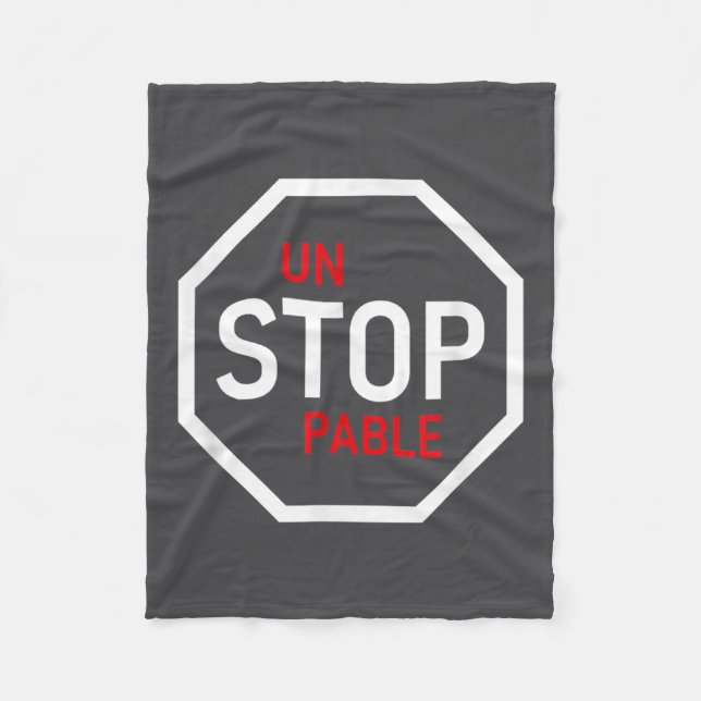 Unstoppable Stop Sign Motivation Strength Clever  Fleecefilt (Framsidan)
