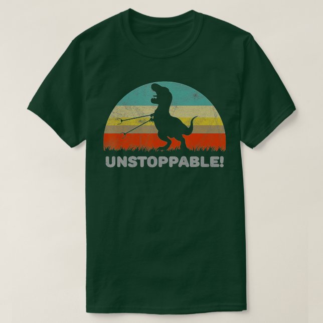 Unstoppable T Rex With Trash Grabber Pickup Tool F Shirt (Design framsida)