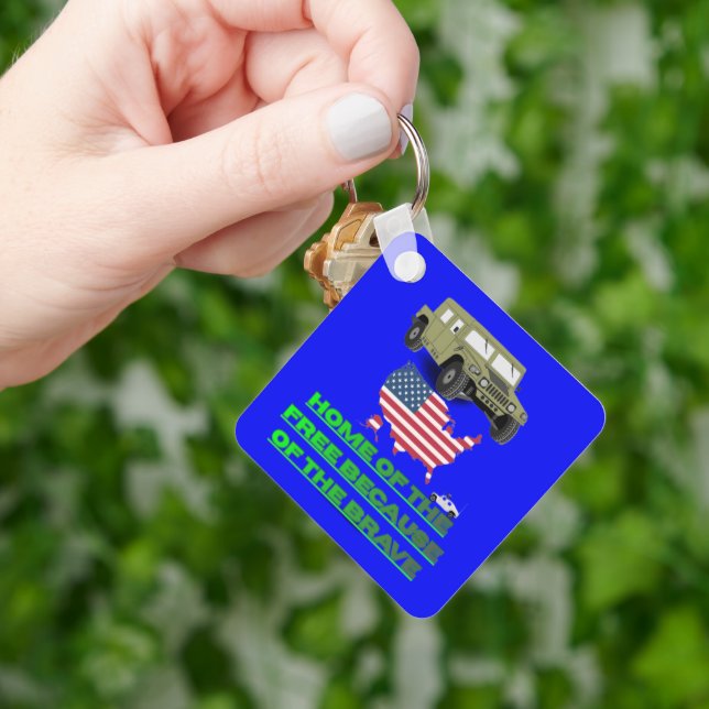 Unstoppable veterans blue nyckelring (Hand)