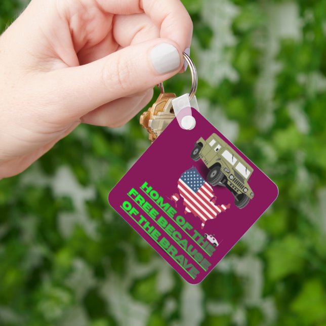 Unstoppable veterans wine colored nyckelring (Hand)