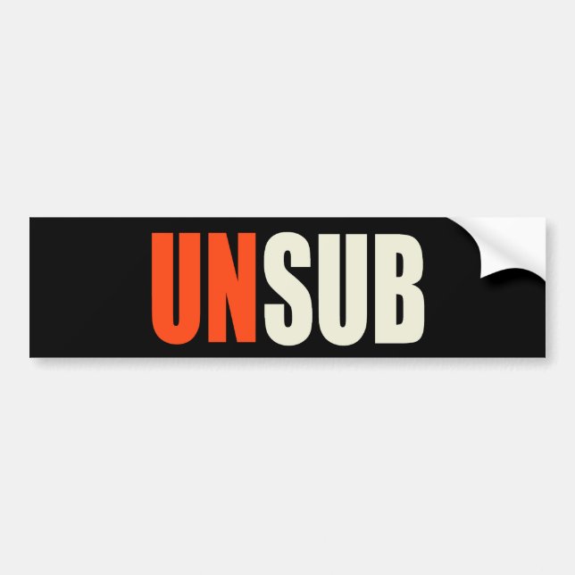 Unsub okänt subjekt bildekal (Framsidan)