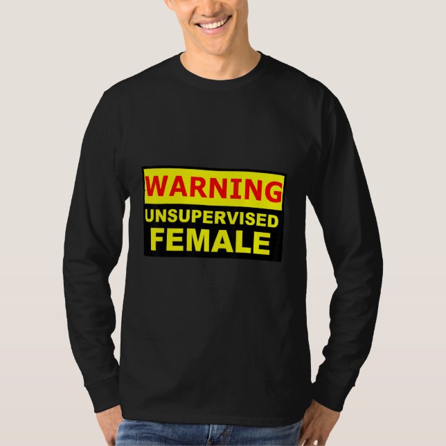 Unsupervised female WARNING T Shirt (Framsida)
