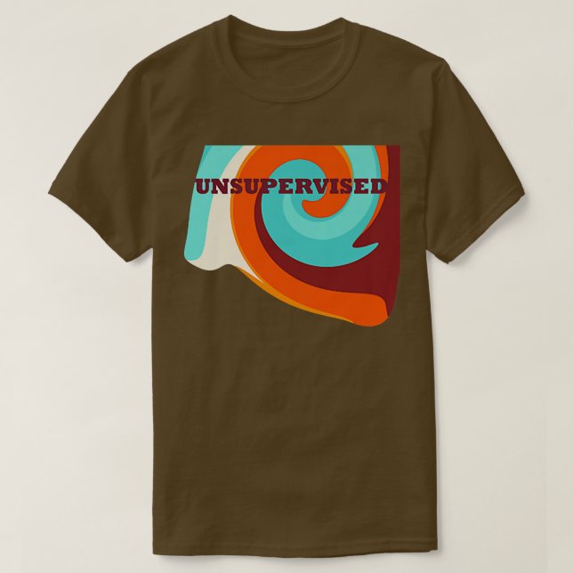 Unsupervised Fun Night Out Party Orange Maroon Blu T Shirt (Design framsida)