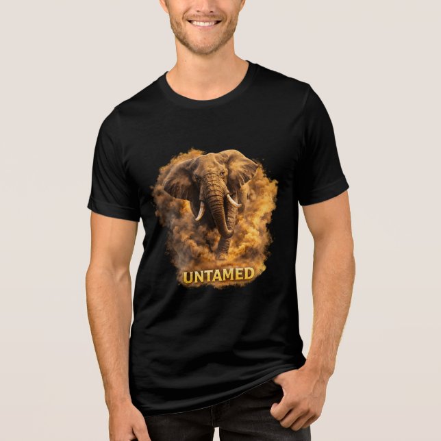Untamed Elephant | African Wildlife Strength T Shirt (Framsida)