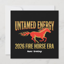 Untamed Energy 2026 Fire Horse Era Lunar New Year  Inbjudningar