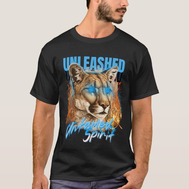 Untamed Spirit - Fiery Puma Art T Shirt (Framsida)