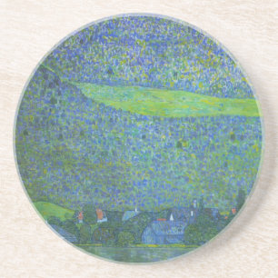 Unterach at Attersee by Klimt, Vintage Art nouveau Underlägg Sandsten