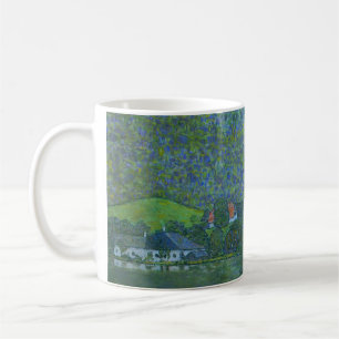 Unterach vid Attersee av Klimt, Vintage Art Nouvea Kaffemugg