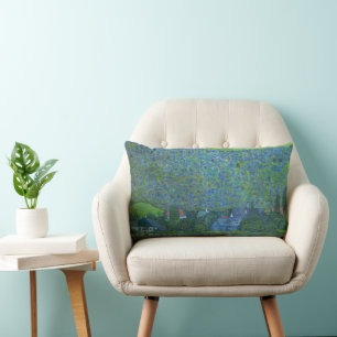 Unterach vid Attersee av Klimt, Vintage Art Nouvea Lumbarkudde
