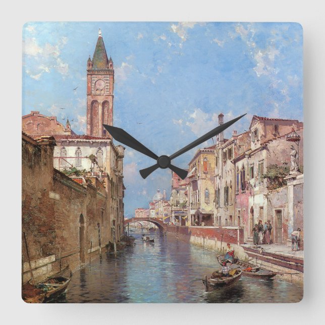 Unterbergers Venice-väggklocka Fyrkantig Klocka (Framsida)