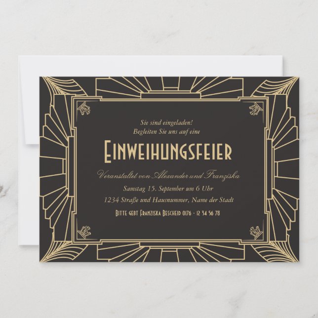 unterdem-Motto 1920 Einweihungsparty Einladung Inbjudningar (Framsida)