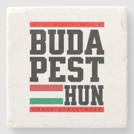 Untersetzer aus Marmor mit Koordinaten Retro-Style Stenunderlägg