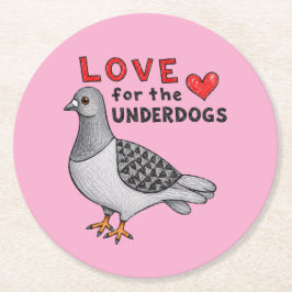 Untersetzer "Love for The Underdogs" Underlägg Papper Rund