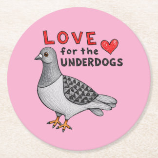 Untersetzer "Love for The Underdogs" Underlägg Papper Rund