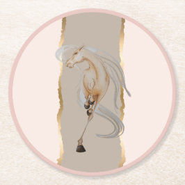 Untersetzer mit edlem Pferdemotiv Underlägg Papper Rund