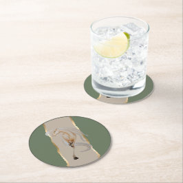 Untersetzer mit edlem Pferdemotiv Underlägg Papper Rund