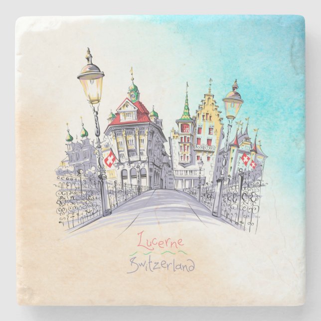 Untersetzer - Switzerland Lucerne Stenunderlägg (Framsidan)