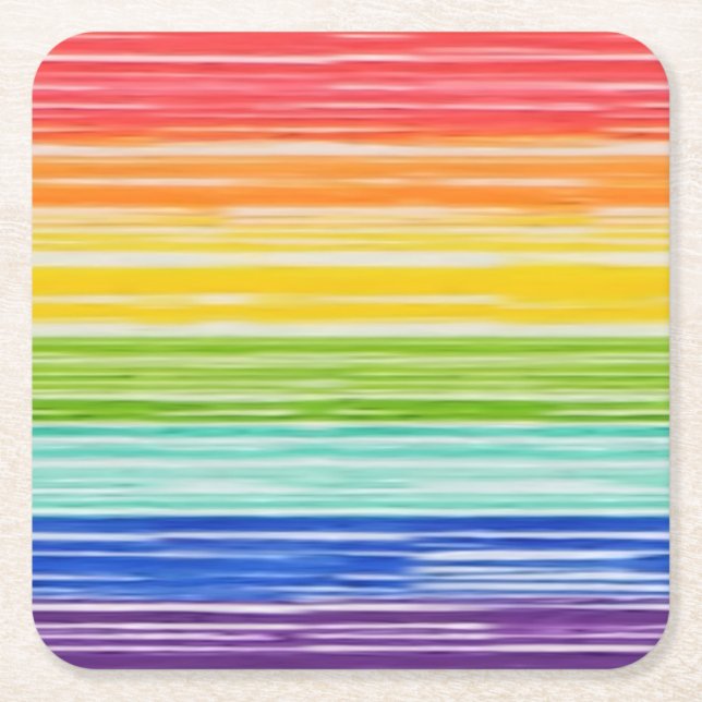 Untidy Rinbow rand Underlägg Papper Kvadrat (Framsidan)