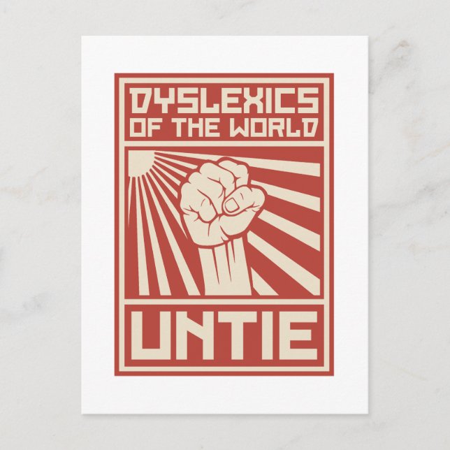 UNTIE:s Dyslexi Vykort (Framsida)