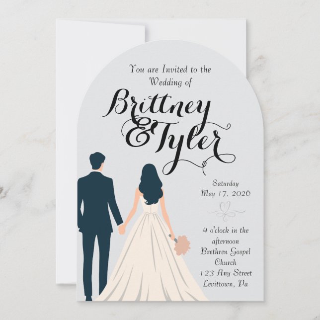 Until Forever-Brittney Wedding Invitation Inbjudningar (Framsida)