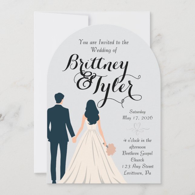 Until Forever-Brittney Wedding Invitation Inbjudningar (Framsida)