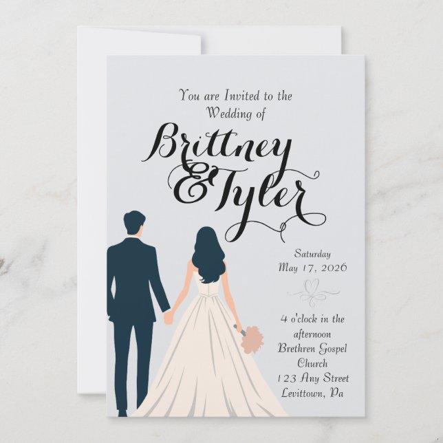 Until Forever-Brittney Wedding Invitation Inbjudningar (Framsida)