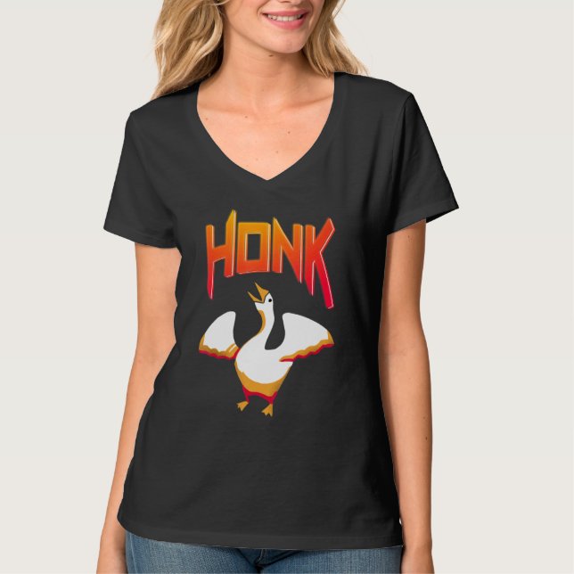 Untitled  Goose Game Meme Honk T Shirt (Framsida)