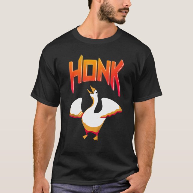 Untitled  Goose Game Meme Honk T Shirt (Framsida)