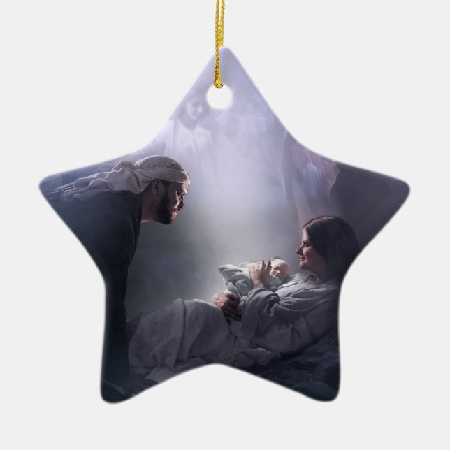 Unto oss nativityen julgransprydnad keramik (Framsidan)