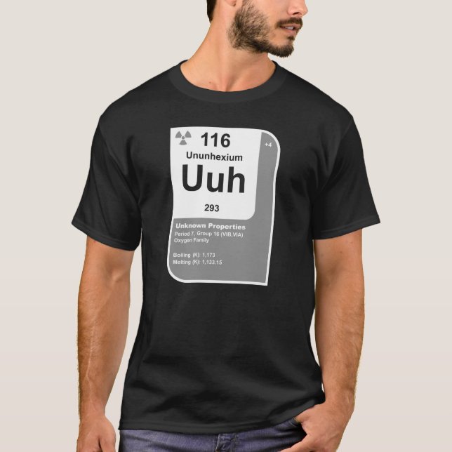 Ununhexium (Uuh) T-shirt (Framsida)