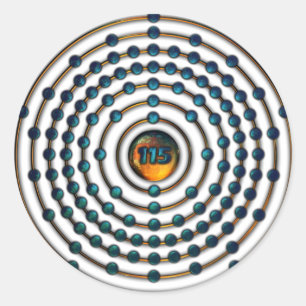 Ununpentium molekylT-tröja Runt Klistermärke