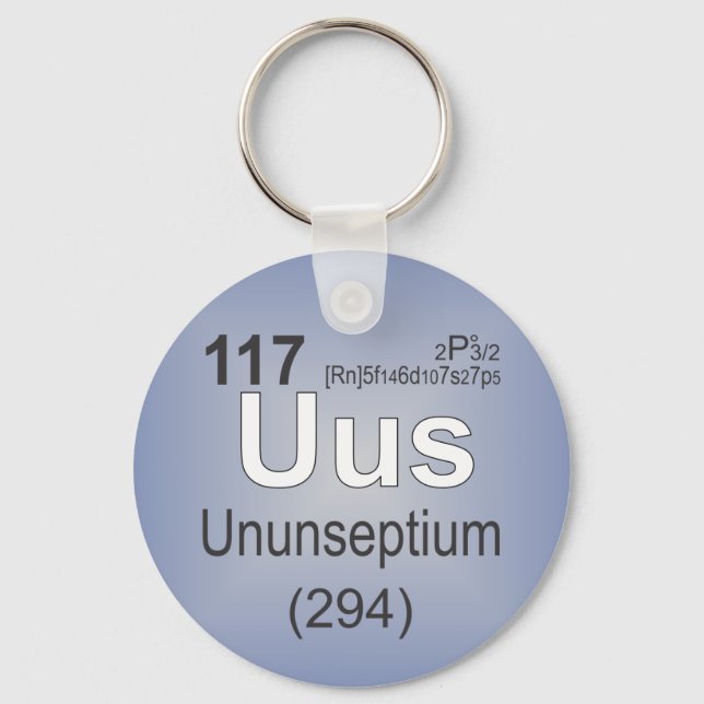 Ununseptium Indivite Inslag - Periodiska Bord Nyckelring (Framsida)