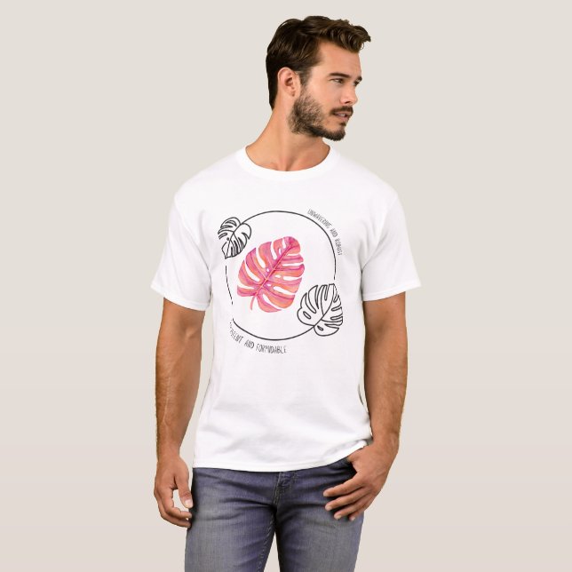 Unwavering Monstera: Strong & Bold T-shirt (Hel framsida)