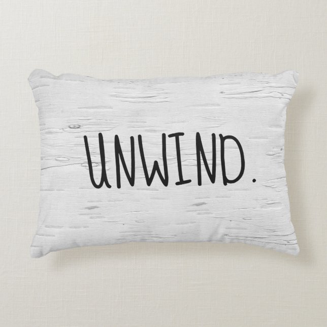 UNWIND-text på Birch Träd Prydnadskudde (Framsidan)