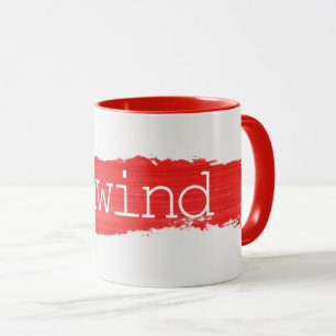UNWIND-text på röd färg Mugg