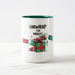 Unwrap the Magic Christmas Gift Två-Tonad Mugg