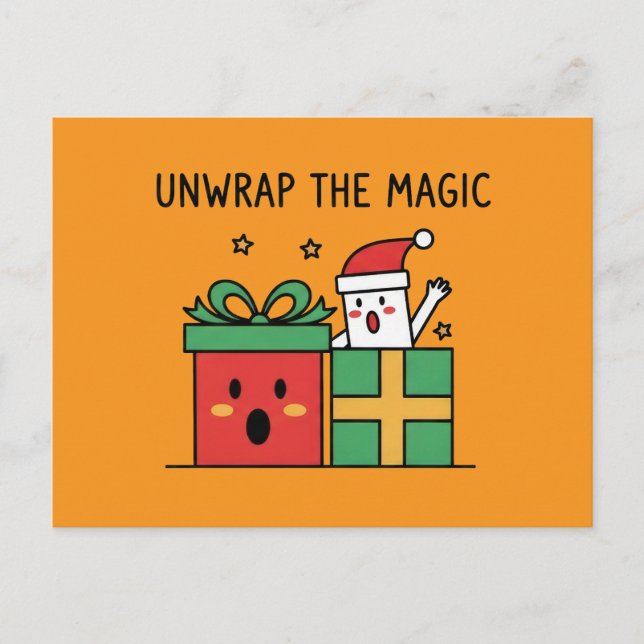 Unwrap the Magic Christmas Vykort (Framsida)
