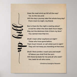 Up Backe Dikt Christina Georgina Rossetti Vintage Poster