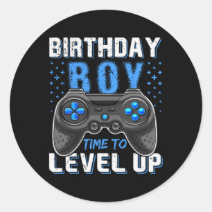Up Birthday Boy Gamer - Clic Fit1 Runt Klistermärke