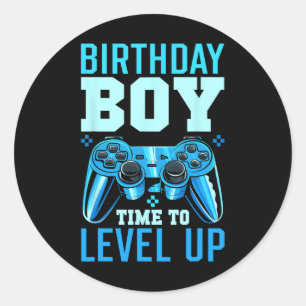 Up Birthday Boy Matching Gamer Party - Clic Fit1 Runt Klistermärke