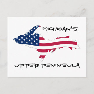 UP_Flagga_of_the_United_Stater_Wave, Michigans, .. Vykort