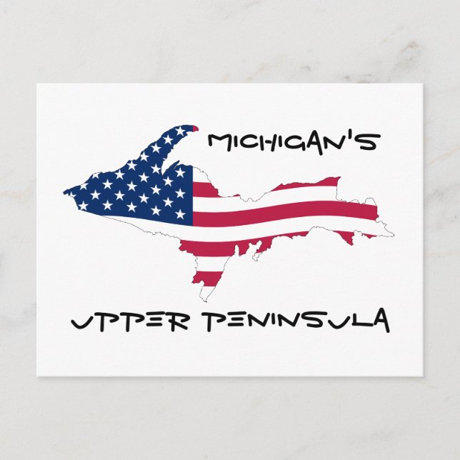 UP_Flagga_of_the_United_Stater_Wave, Michigans, .. Vykort (Framsida)