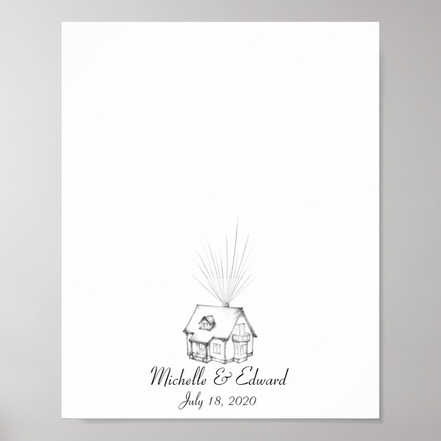 Up Hus Fingeravtryck Gästbok Poster (Framsidan)