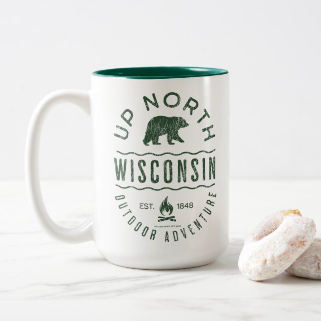 Up North Wisconsin Två-Tonad Mugg (Med munk)